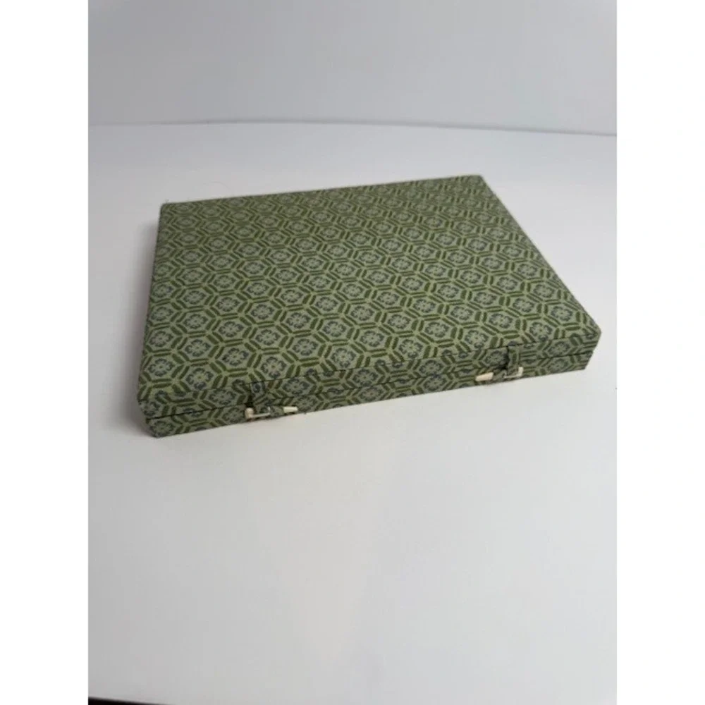 Vintage Cloisonne Enamel Floral Wood Chopsticks 10 Pair Set with Fabric Case